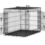 FEANDREA Cusca pentru animale, 2 usi, pliabila din metal, tava detasabila, XL, 107x70x78cm, negru Household NewTrend