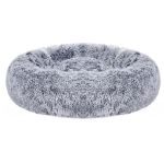 FEANDREA Pat pufos pentru caini si pisici, cu husa detasabila, lavabila, plus moale cu fir lung, 70 cm, gri Household NewTrend