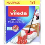 Set 2 rezerve mop Vileda Turbo 2in1 din microfibra, 1+1 gratis