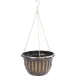 Ghiveci suspendat Strend Pro auriu 24,5x15 cm, cu lanț și cârlig