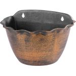 Ghiveci suspendat Strend Pro Wave, 26x18 cm, auriu, efect metalic