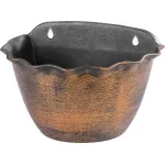 Ghiveci suspendat Strend Pro Wave, 26x18 cm, auriu, efect metalic