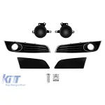 Set grilaj cu capace ACC pentru lumini de zi potrivit pentru bara frontală W12 pe Audi A8 2009-2017 cu garnitură cromată Performance AutoTuning