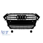 GRILĂ VOPSITĂ NEAGRĂ TIP S4 POTRIVITĂ PENTRU AUDI A4 2011-2015 PENTRU MODELE ECHIPATE CU BARA FRONTALĂ STANDARD, CU ORIFICII PENTRU SENSOARE DE PARCARE Performance AutoTuning