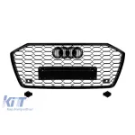 Grilă tip RS6 cu lac negru, potrivită pentru Audi A6 după 2018 pentru modelele echipate cu bara frontală standard sau S-line, cu bază pentru emblemă, cu deschideri pentru senzori de parcare. Performance AutoTuning