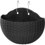 Ghiveci suspendat pentru balcon Strend Pro, negru, 26x14x20 cm