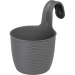 Ghiveci suspendat Strend Pro gri din PP, 26x18x24,5 cm, pentru balcon