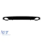 Difuzor stil RS4 cu ieșiri de evacuare cromate potrivit pentru Audi A4 sedan, avant 2012-2015 bara de protecție spate standard, negru lucios cu linie gri lucios Performance AutoTuning