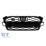 Grilă Gloss Black stil S5, potrivită pentru bara frontală S line pentru Audi A5 Sportback, Coupe, Cabrio 2020-2024 Performance AutoTuning