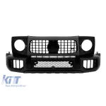Kit de bara fata din lac negru tip W465 potrivit pentru Mercedes G-Class W464 dupa 2018 cu PDC, grila, inele pentru faruri, extensii pentru aripi Performance AutoTuning