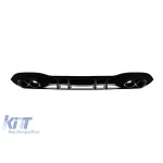Difuzor tip A45 cu capace negre potrivit pentru bara de protecție A Design la Mercedes Clasa A W177 după 2018 -oo--oo- Performance AutoTuning