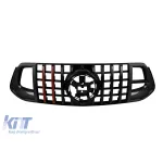 Grilă tip BS potrivită pentru Mercedes GLE SUV W167, GLE Coupe C167 2019-2023 cu deschidere pentru cameră, pentru modelul echipat cu bara de protecție frontală A Design Line, culoare carbon Performance AutoTuning