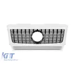 Grilă tip GT crom/alb potrivită pentru Mercedes G-Class W463 1990-2018 Performance AutoTuning