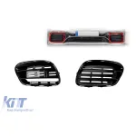Set grilaj frontal potrivit pentru bara de protecție A Design S63 pentru Mercedes S-Class W222 2017-2020, stânga și dreapta Performance AutoTuning