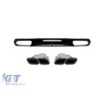 Difuzor tip CLS63 GT cu capace negre potrivit pentru bara spate A Design pe Mercedes CLS C218 2011-2018 -oo--oo-, lac negru Performance AutoTuning