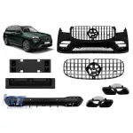 Pachet de tuning cu elemente negre și grilă crom/neagră potrivit pentru Mercedes GLS X167 2020-2023 pentru modelul echipat cu bara spate A Design line Performance AutoTuning