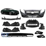 Un pachet de design tip 63 potrivit pentru Mercedes S-Class C217 coupe 2014-2020 cu țevi de eșapament negre pentru modelul echipat cu bara spate A Design Line Performance AutoTuning