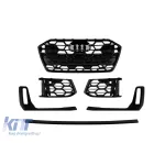 Set grilaj negru lucios potrivit pentru bara de protecție frontală Audi A6 S Line 2019–2024 Performance AutoTuning