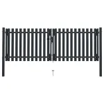 Poartă de gard cu ușă dublă, oțel, 300x125 cm, antracit GartenMobel Dekor