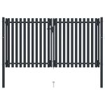 Poartă de gard cu ușă dublă, oțel, 300x150 cm, antracit GartenMobel Dekor