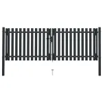 Poartă de gard cu ușă dublă, oțel, 300x75 cm, antracit GartenMobel Dekor