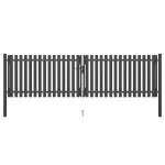 Poartă de gard de grădină, oțel, 400x75 cm, antracit GartenMobel Dekor