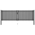 Poartă de grădină din oțel, 400x100 cm, antracit GartenMobel Dekor