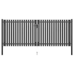 Poartă de grădină din oțel, 400x125 cm, antracit GartenMobel Dekor