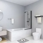 Cabină de duș, negru, 68 x 130 cm, ESG GartenMobel Dekor