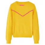 Pulover pentru copii tricotat, ocru închis, 140 GartenMobel Dekor