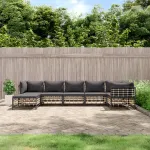 Set mobilier de grădină cu perne, 7 piese, antracit, poliratan GartenMobel Dekor