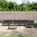 Set mobilier de grădină cu perne, 8 piese, antracit, poliratan GartenMobel Dekor