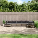 Set mobilier de grădină cu perne, 8 piese, antracit, poliratan GartenMobel Dekor