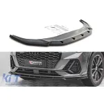 Spoiler Maxton Design versiunea 2 potrivit pentru bara de protecție frontală S-Line a Audi Q3 Sportback după 2019, lac negru Performance AutoTuning