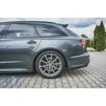 Adăugiri laterale Maxton Design potrivite pentru bara de protecție din spate S6, S-Line pe Audi A6 C7 sedan, Avant 2014-2017, lac negru Performance AutoTuning