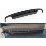 Difuzor Maxton Design potrivit pentru bara de protecție spate S8 pe Audi A8 D4 2015-2017, lac negru Performance AutoTuning