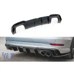 Difuzor Maxton Design potrivit pentru bara spate S3 la Audi A3 8V sedan 2016-2020, lac negru Performance AutoTuning