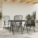Set de masă pentru grădină, 5 piese, plasă metalică antracit GartenMobel Dekor