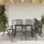 Set de masă pentru grădină, 7 piese, plasă metalică antracit GartenMobel Dekor