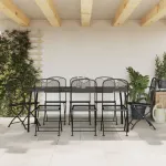 Set de masă pentru grădină, 9 piese, plasă metalică antracit GartenMobel Dekor