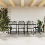 Set de masă pentru grădină, 9 piese, plasă metalică antracit GartenMobel Dekor