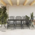 Set de masă pentru grădină, 9 piese, plasă metalică antracit GartenMobel Dekor