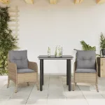 Set mobilier de grădină cu perne, 3 piese, bej, poliratan GartenMobel Dekor