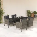 Set mobilier de grădină cu perne, 5 piese, gri, poliratan GartenMobel Dekor
