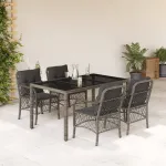 Set mobilier de grădină cu perne, 5 piese, gri, poliratan GartenMobel Dekor