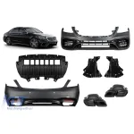 Pachet de tuning tip 63 potrivit pentru Mercedes S-Class W222 2017-2020 cu țevi negre, fără praguri laterale Performance AutoTuning