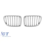 Grile rinichi cromate/gri potrivite pentru BMW X1 E84 2009-2015 Performance AutoTuning