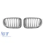Grile rinichi cromate/gri potrivite pentru BMW X3 F25 2014-2017, X4 F26 2014-2018 Performance AutoTuning
