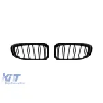 Grile rinichi cu nervuri duble vopsite în negru, potrivite pentru BMW Seria 3 GT F34 2013-2016 Performance AutoTuning