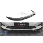 Spoiler Maxton Design versiunea 1 potrivit pentru bara de protecție frontală standard a BMW Seria 3 G20 sedan, G21 break după 2018, lac negru Performance AutoTuning